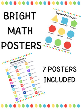 Preview of Bright Rainbow Math Posters