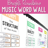 Bright Rainbow Music Vocabulary Word Wall