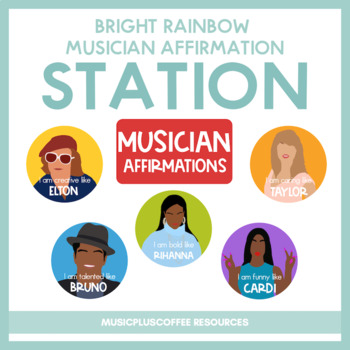 Preview of Bright Rainbow Musician Affirmation Station