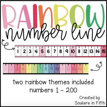 bright rainbow number line 1 200 classroom decor by