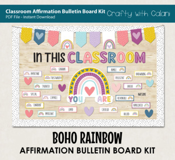 Positive Affirmation Bulletin Board Kit in Bright Rainbow Design