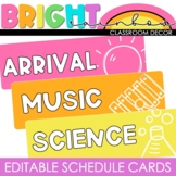 Bright Rainbow Schedule Cards - Editable - Classroom Decor