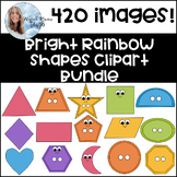 Bright Rainbow Shapes Clipart Bundle