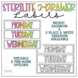 Bright Rainbow Sterilite 3-Drawer Labels - Editable