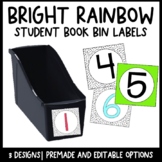 Bright Rainbow Student Book Bin Labels | Editable | Dalmatian