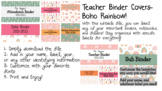 Bright Rainbow- Teacher Binder Covers