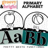 Bright Retro Alphabet Posters with Primary Pictures - Clas