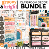 Bright Retro Classroom Decor Bundle - Bold Terrazzo - Editable