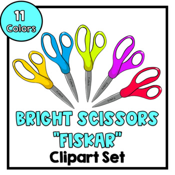 Bright Scissors Fiskar Clipart Set by Kelli Lynn Teaches