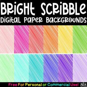 Preview of Bright Scribble Digital Paper Backgrounds / Free For Commercial & Personal Use