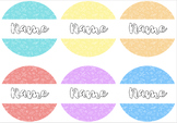 Bright Seashell Dots - Name Labels (6 to a page)