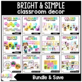 Bright & Simple Classroom Decor Bundle in Spanish