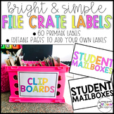 Bright & Simple File Crate Labels (Editable)
