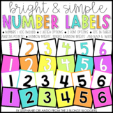 Bright & Simple Number Labels (1-100)