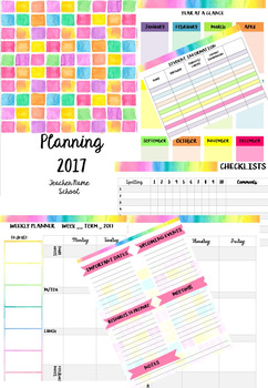 Preview of Bright Squares Planner Template