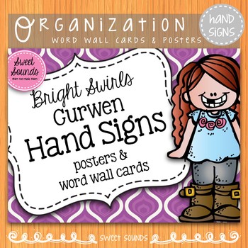Preview of Solfege Hand Signs Posters - Music Decor - Bright Swirls