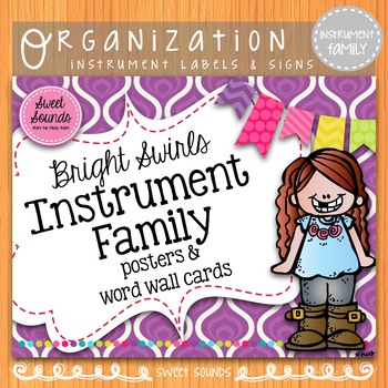 Preview of Instrument Family Posters - Music Word Wall - Bright Swirls