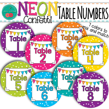 Preview of Bright Table Numbers