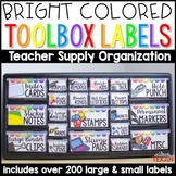Bright Teacher Toolbox Labels (Editable Template Included)