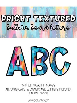 Preview of Bright Textured Bulletin Board Letters (Classroom Decor)
