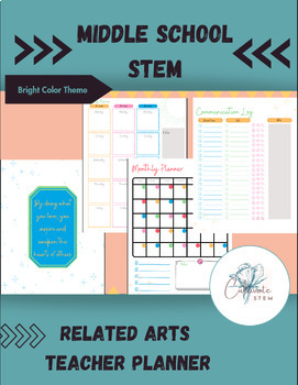 Preview of Bright Themed Teacher Planner