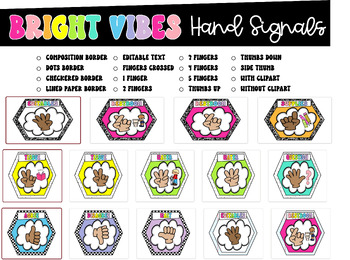Preview of Bright Vibes Decor Hand Signal Posters || Editable Text