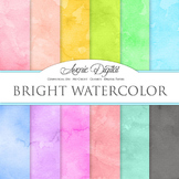 Bright Watercolor Digital Paper bright watercolour colors 