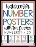 Bright Watercolor Number Posters