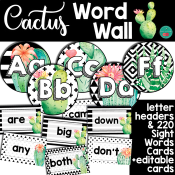 Preview of Cactus Word Wall