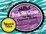 Labels EDITABLE Book Bin Labels for Classroom Library {Zeb