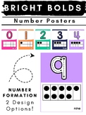 Bright and Bold Number Posters| Number Formation Charts|