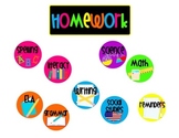 Bright and Cheerful "Homework" Board and Labels - Updated!