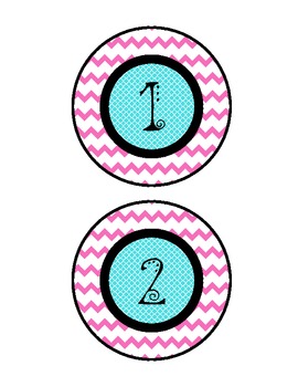 Preview of Bright and Colorful Circle Number Set for Labeling