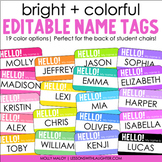 Bright and Colorful Editable Name Tags (for Student Chairs