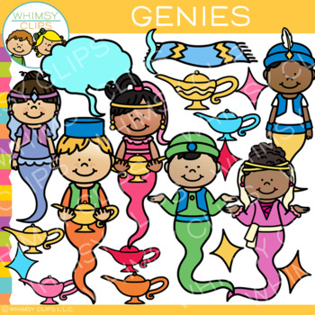 Preview of Bright and Colorful Genie Clip Art