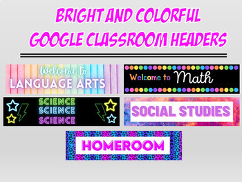 Preview of Bright and Colorful Google Classroom Headers