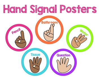 Preview of Bright and Colorful Hand Signal Posters