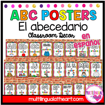 Bright and Colorful Primary Alphabet Posters in Spanish | Carteles ...