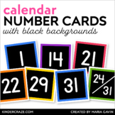 Bright and Simple Calendar Numbers with Black Background