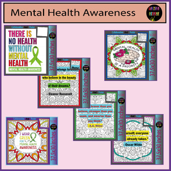 Preview of Brightening Minds: Mental Health Awareness Through Collaborative Colors Bundle