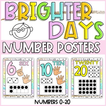 Brighter Days Number Posters - Spotted Rainbow Decor by Grades and Grace