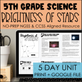 Brightness of Stars NGSS 5-Day Unit for 5th Grade | 5-ESS1