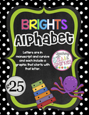 Brights Manuscript and Cursive Alphabet Posters