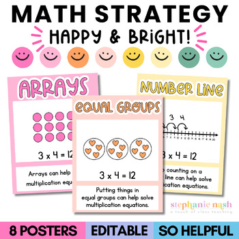 Preview of Brights Multiplication & Division Strategy Posters | Multiply & Divide Posters