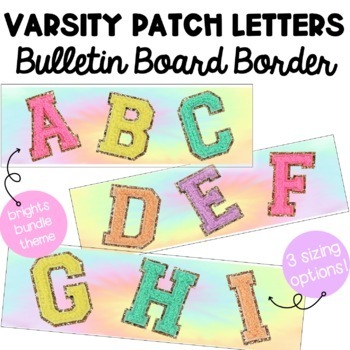 Brights Patch Letters Bulletin Board Border - Varsity Chenille Letters