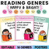 Bright Reading Posters | Reading Genre Posters | Editable 