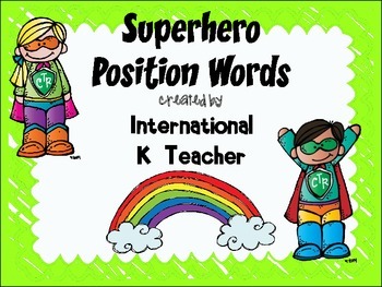 Preview of Brights Superhero Position Words Hero Basic Prepositions