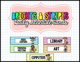 Brights and Stripes Daily Schedule Cards
