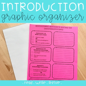 Preview of FREE Introduction Paragraph Graphic Organizer & Checklist 