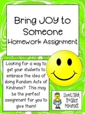 Bring JOY Homework Assignment ~ Random Act of Kindness FREEBIE